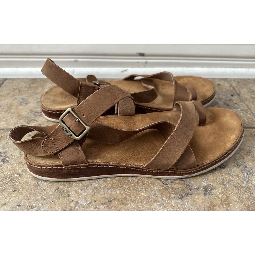 Chaco Brown Leather Strappy Sandals